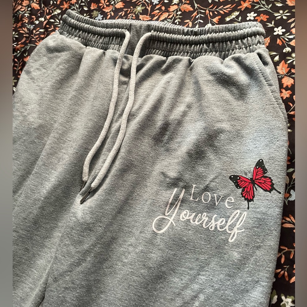 gray sweat pants from the brand INDERO. size large, but fits more like a medium